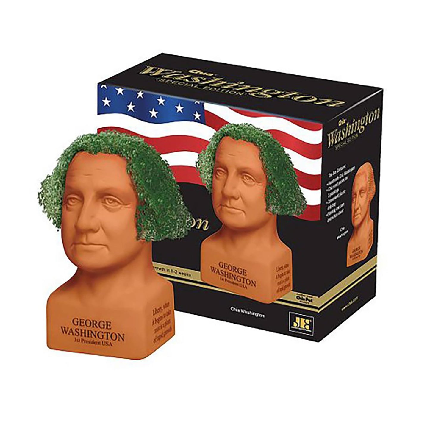 George Washington Chia Pet Decorative Pottery Planter