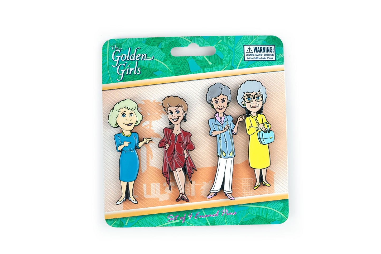 The Golden Girls 4-Piece Enamel Pin Set | Rose | Blanche | Sophia | Dorothy | Toynk Exclusive
