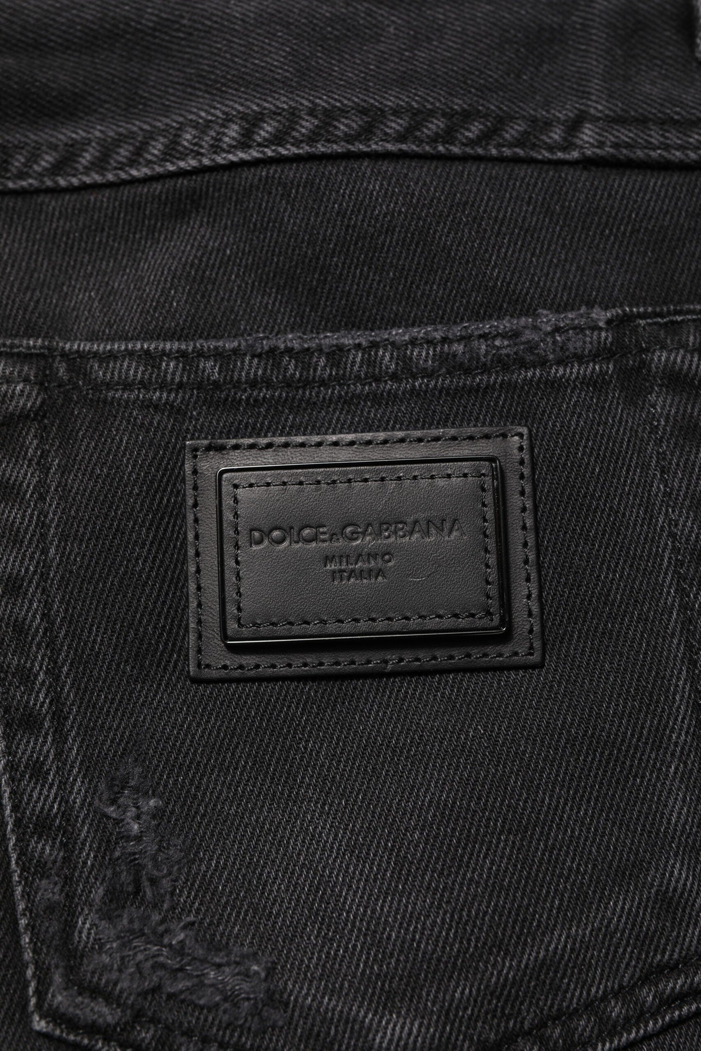 Black Cotton Logo Plaque Skinny Denim Jeans