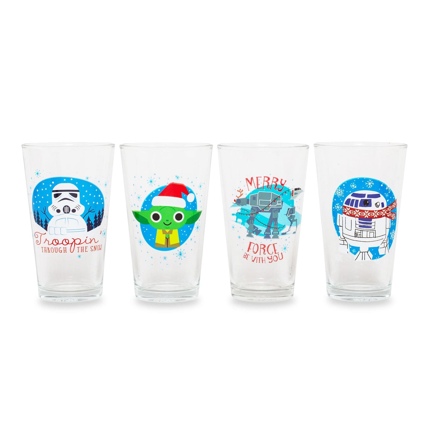 Star Wars Holiday Fun 16-Ounce Pint Glasses | Set of 4