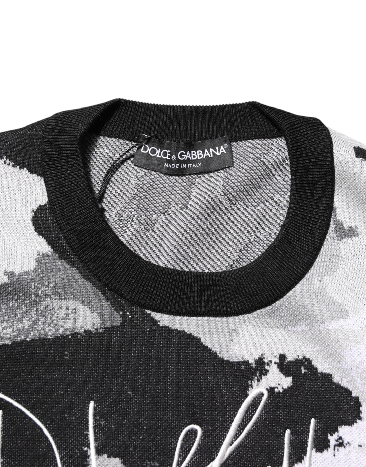 Multicolor Silk Camouflage Pullover Sweater