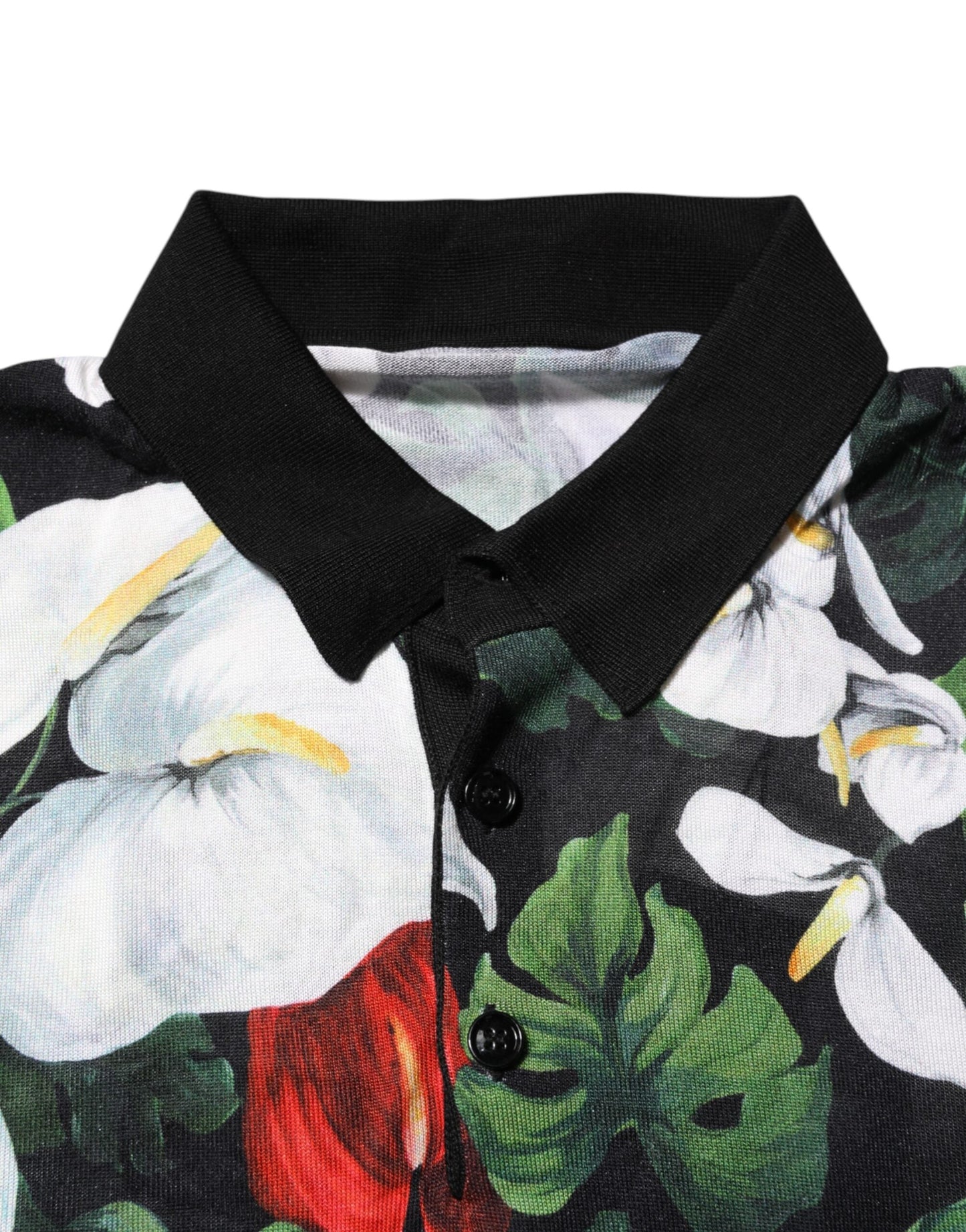 Multicolor Floral Silk Collared Polo T-shirt