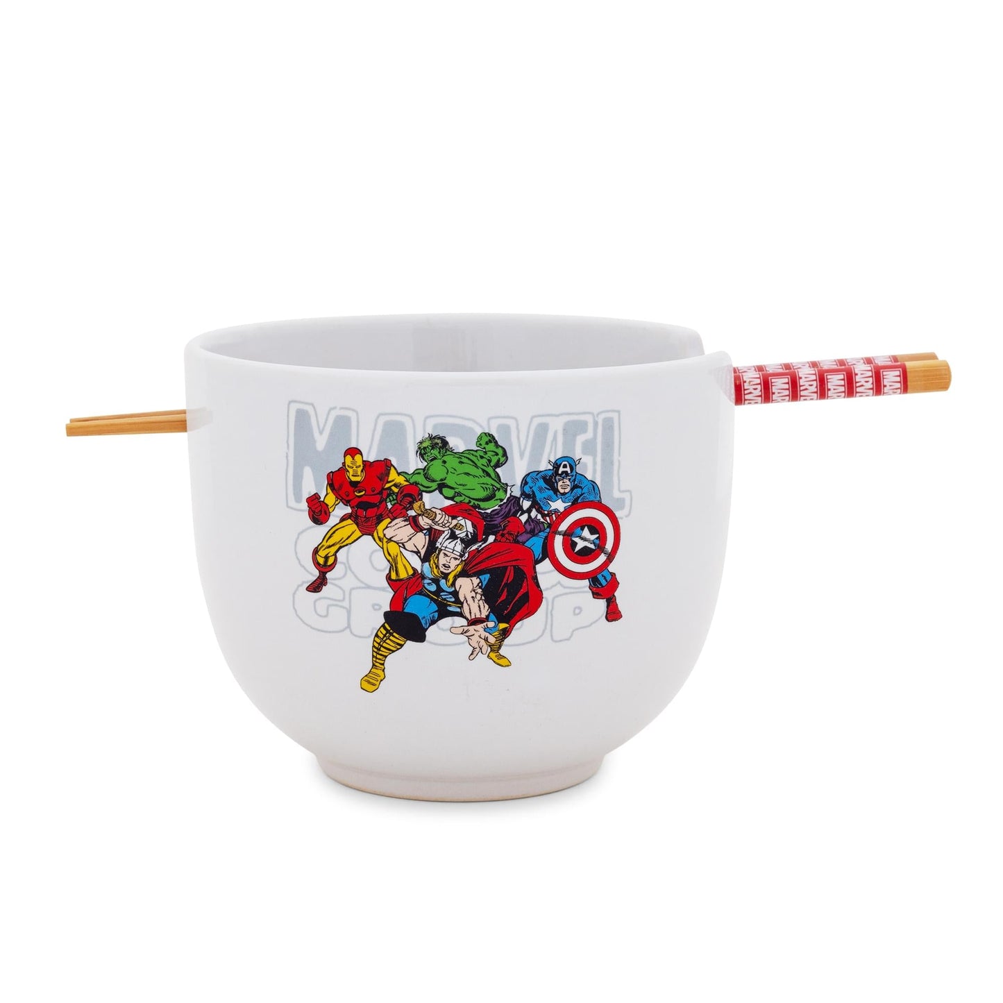 Marvel Comics Classic Characters 20-Ounce Ceramic Ramen Bowl With Chopsticks