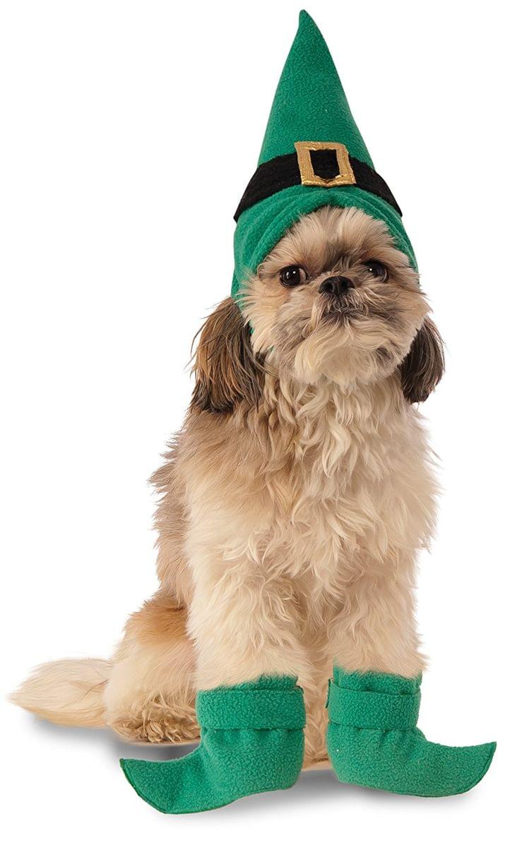 Elf Hat w/ Boot Cuffs Dog Costume: M/L