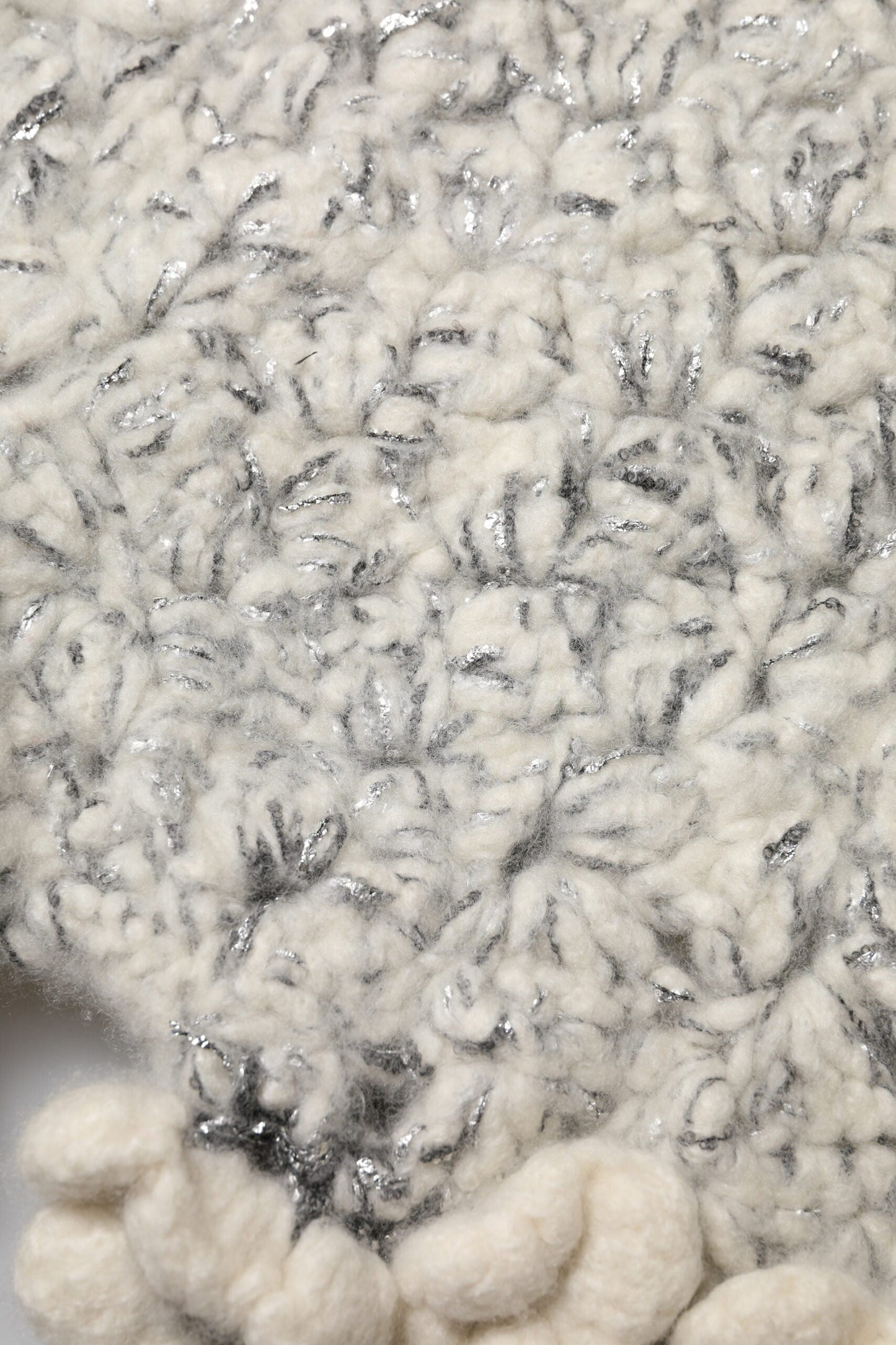 Metallic Bouclé Knit Cashmere Ruffled Shorts