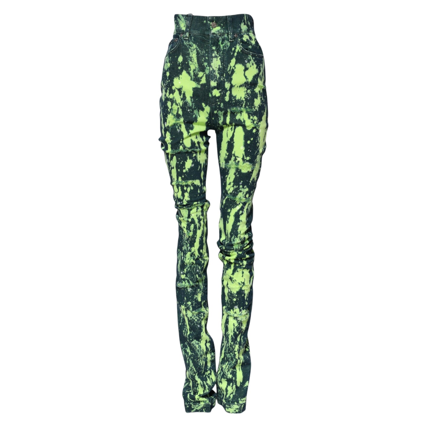 Green Color Splash High Waist Denim Jeans