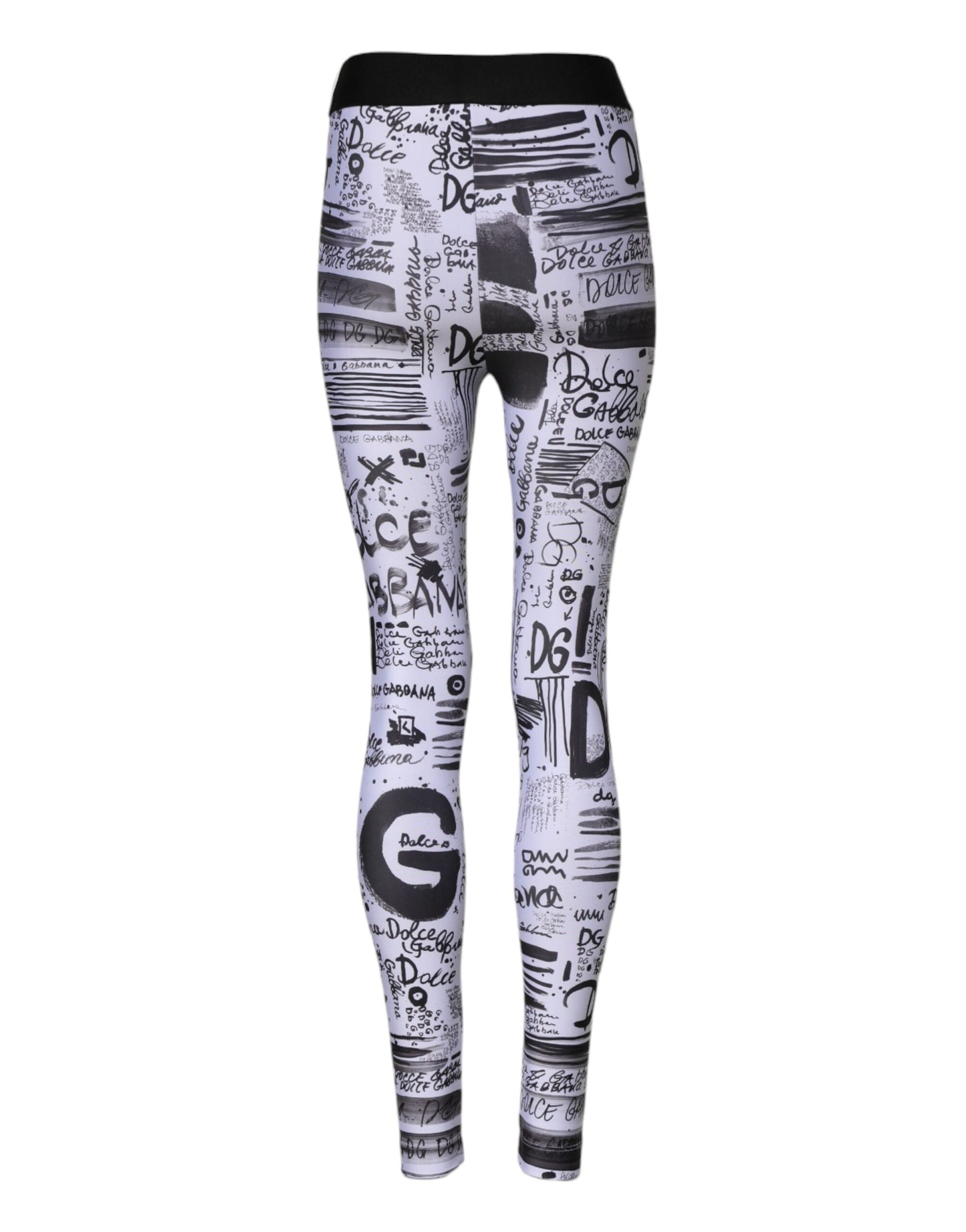 White Graphic HighWaist Skinny Leggings Pants