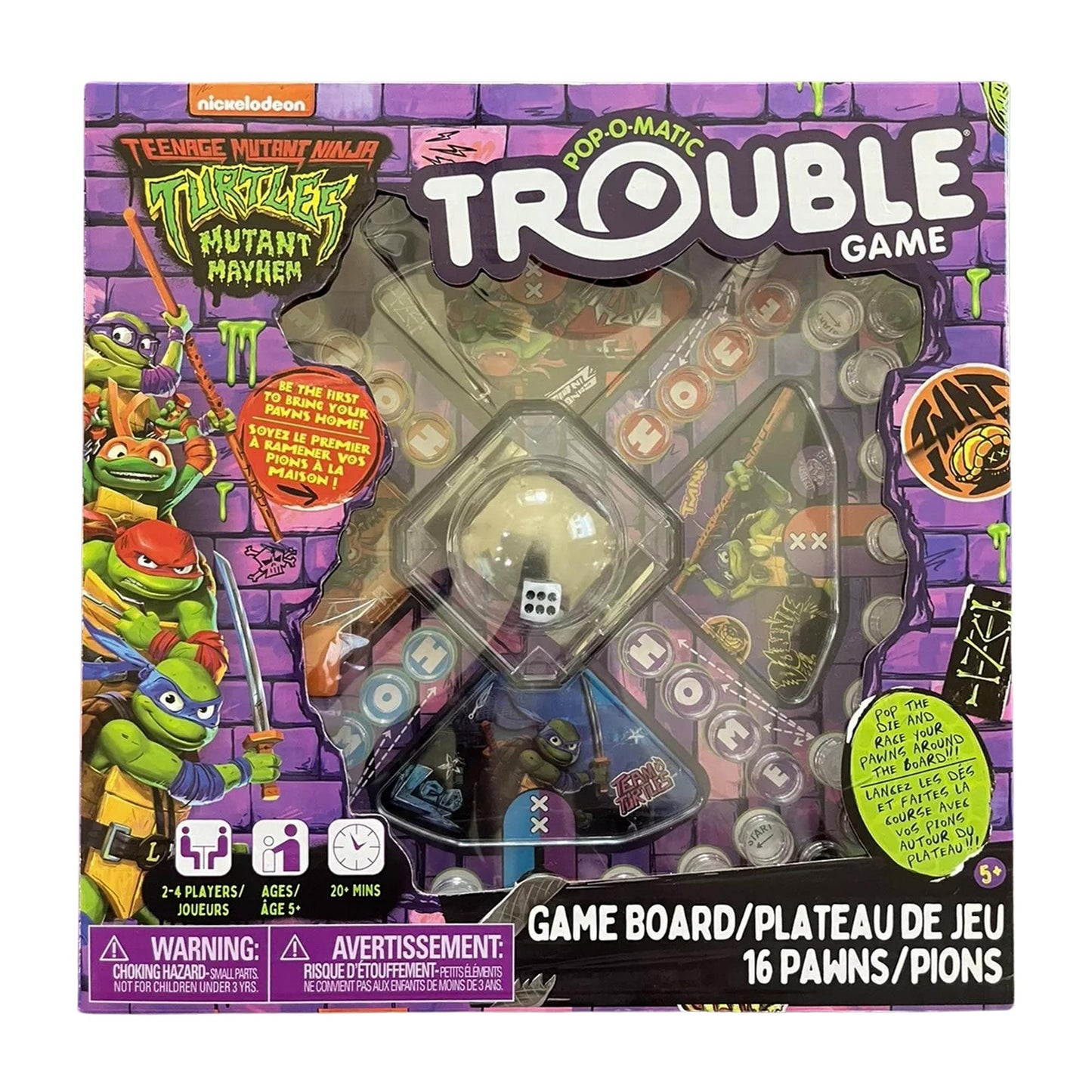 Teenage Mutant Ninja Turtles Mutant Mayhem Pop-O-Matic Trouble Board Game