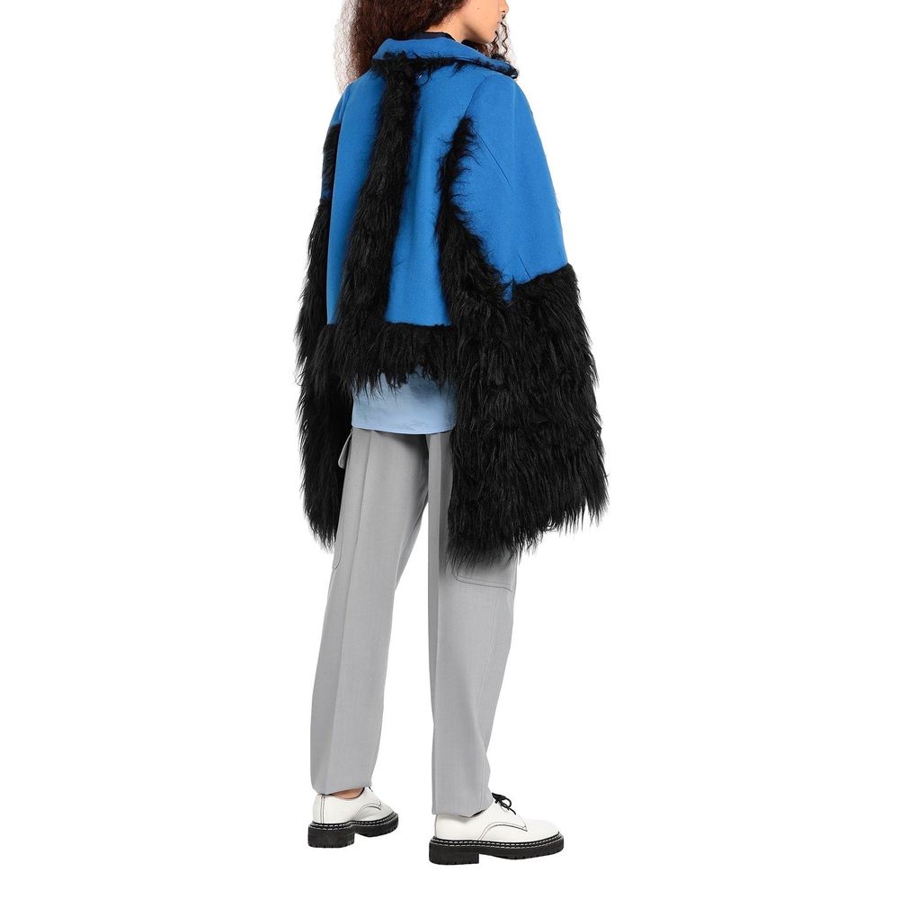 Faux Fur Trimmed Cape Jacket