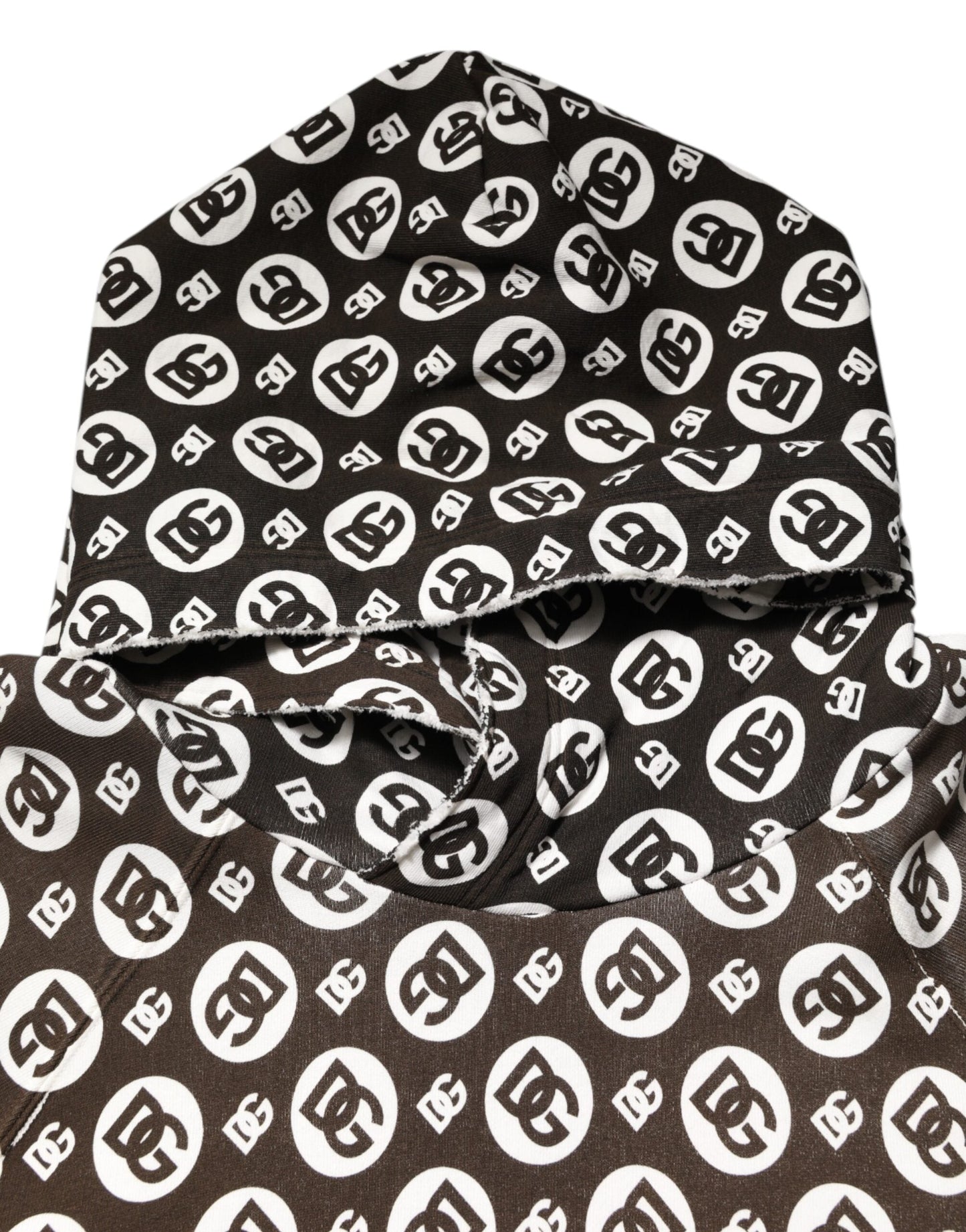 Brown White DG Logo Short Hoodie Sweater