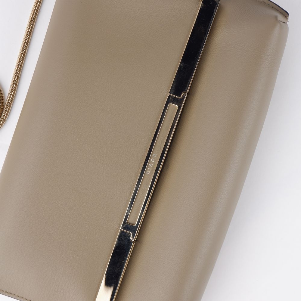 Beige Leather Crossbody Bag