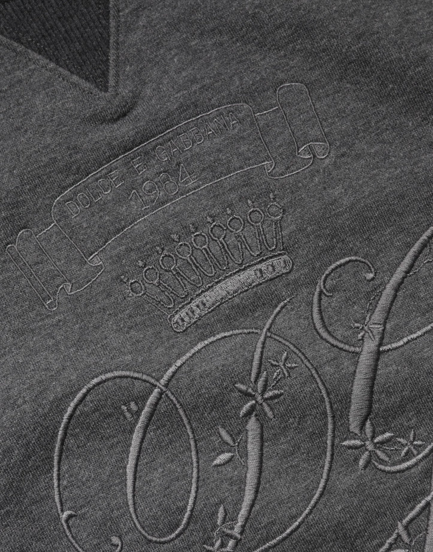 Gray DG Logo Embroidered Pullover Sweater