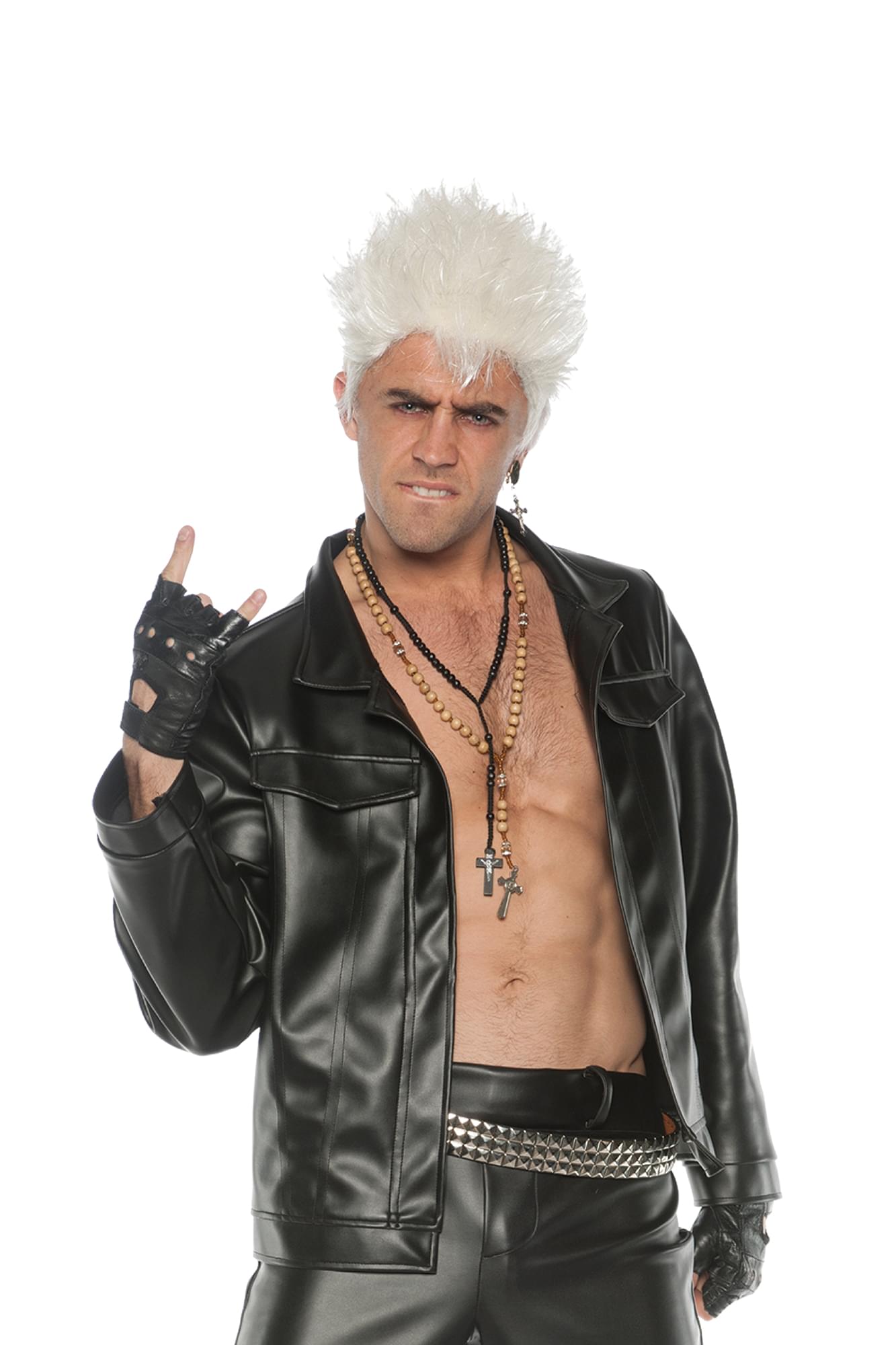 80's Rocker Faux Leather Adult Costume Jacket | One Size