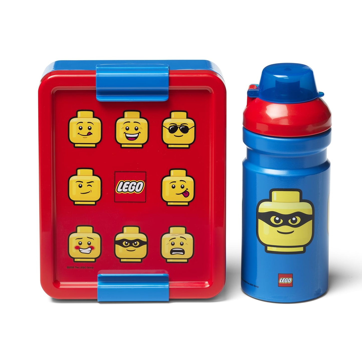 LEGO Minifigure Lunch Box Set | Classic Blue/ Red