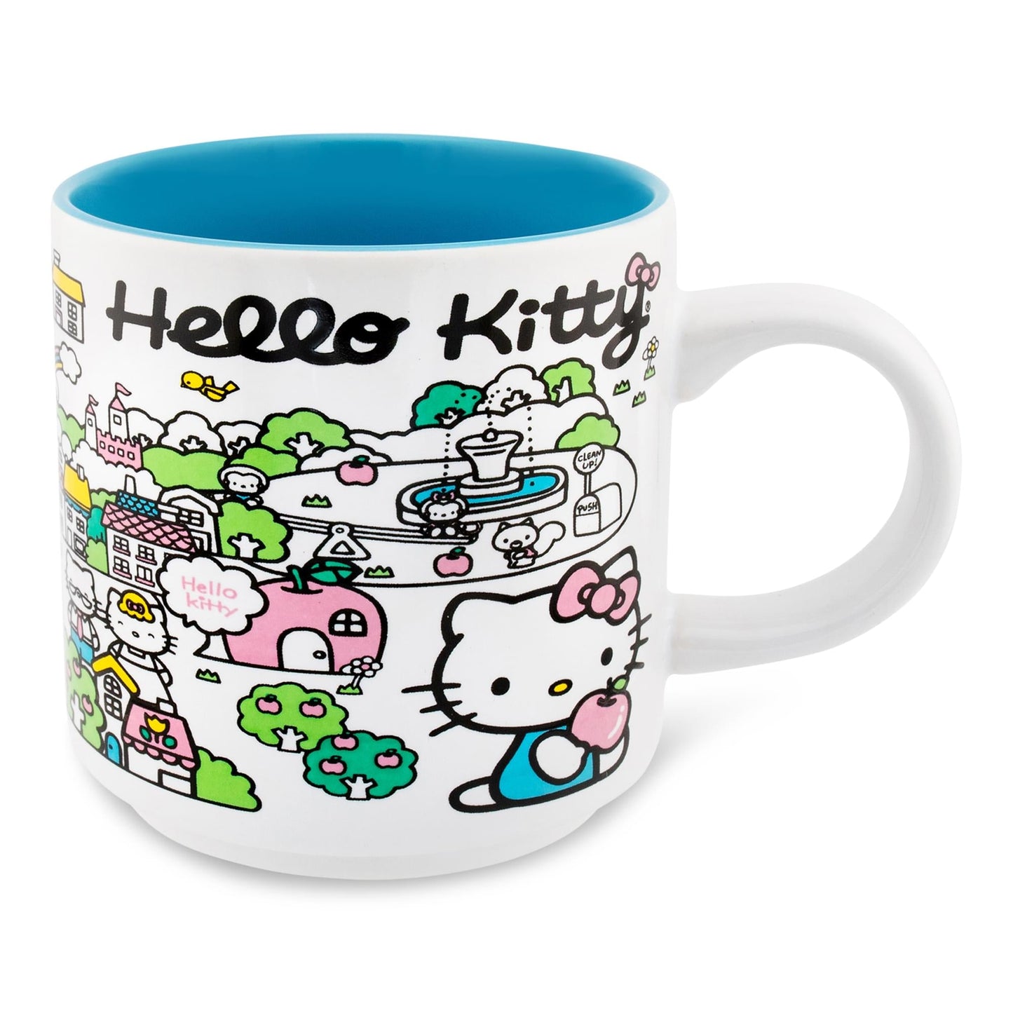 Sanrio Hello Kitty Pink Map Ceramic Mug | Holds 13 Ounces