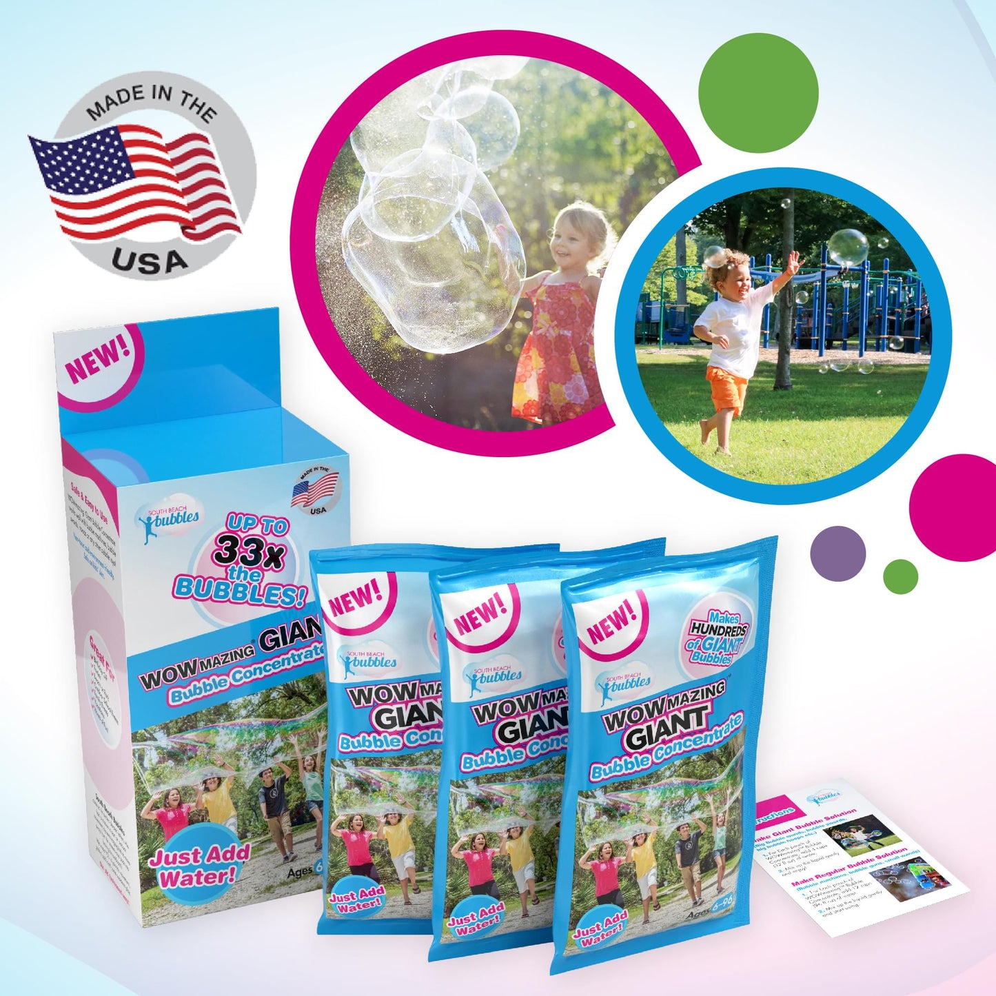 WOWmazing Giant Bubble Concentrate Solution 3-Pack