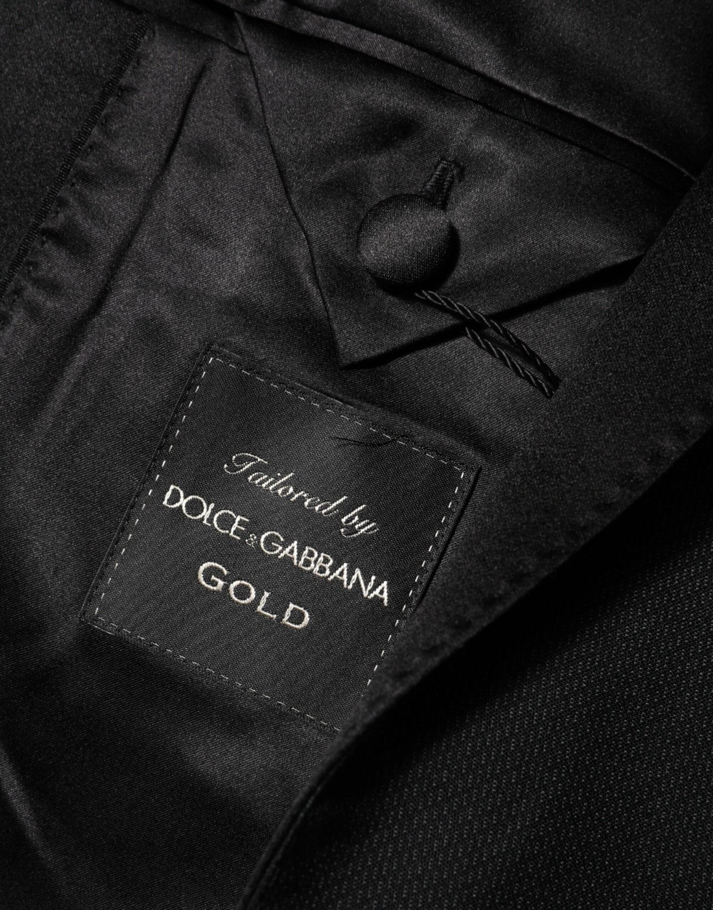 Black Wool GOLD 1 Button Suit Coat Blazer
