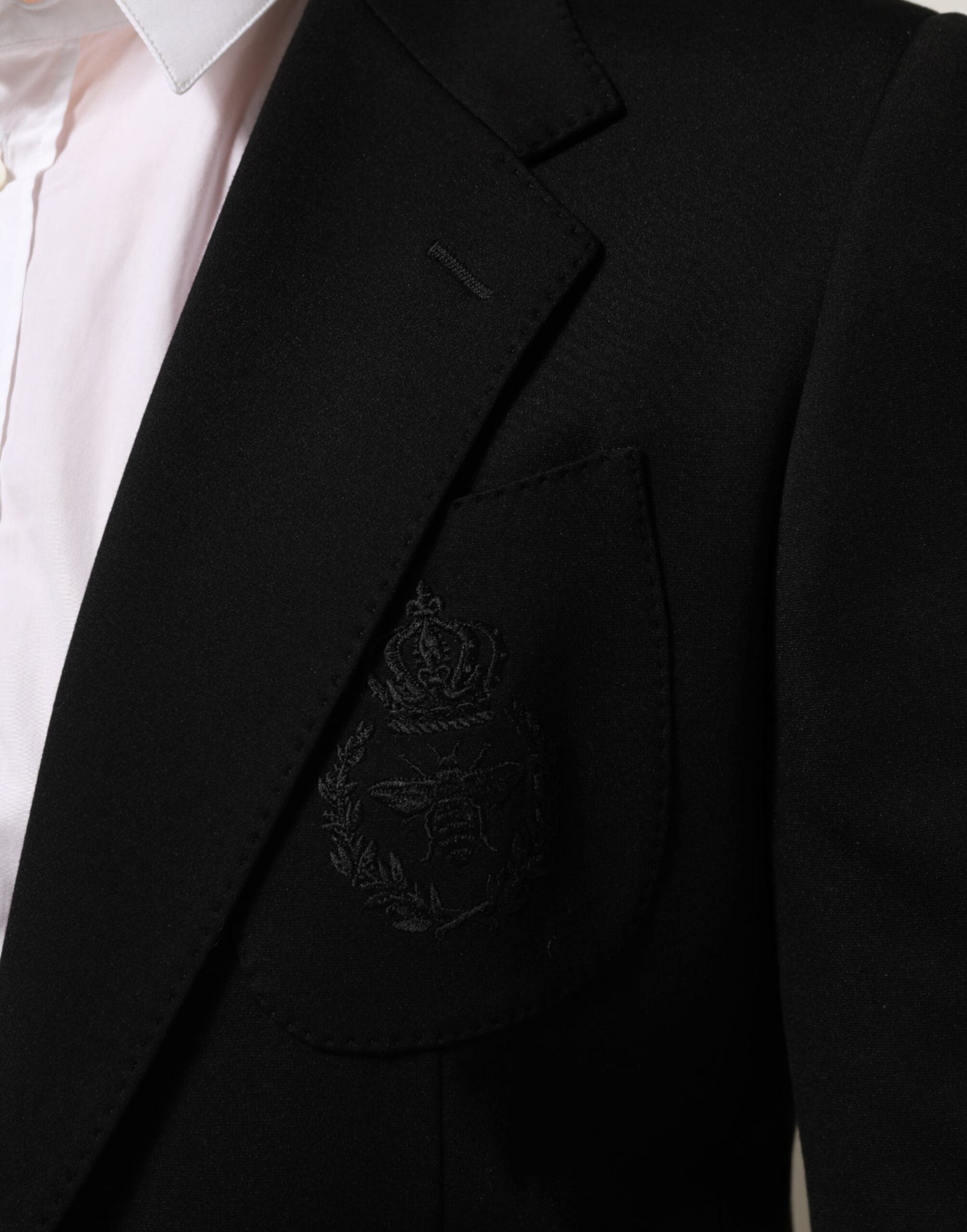 Black Viscose 2 Buttons Suit Jacket Blazer