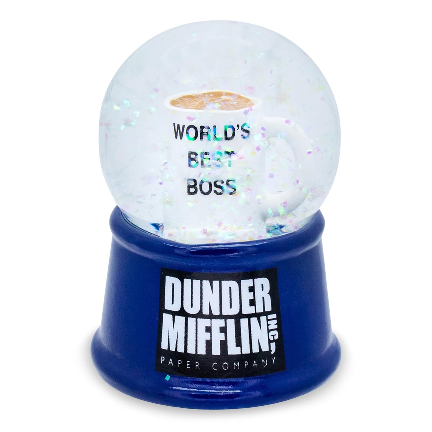 The Office "World's Best Boss" Mug 3-Inch Mini Light-Up Snow Globe