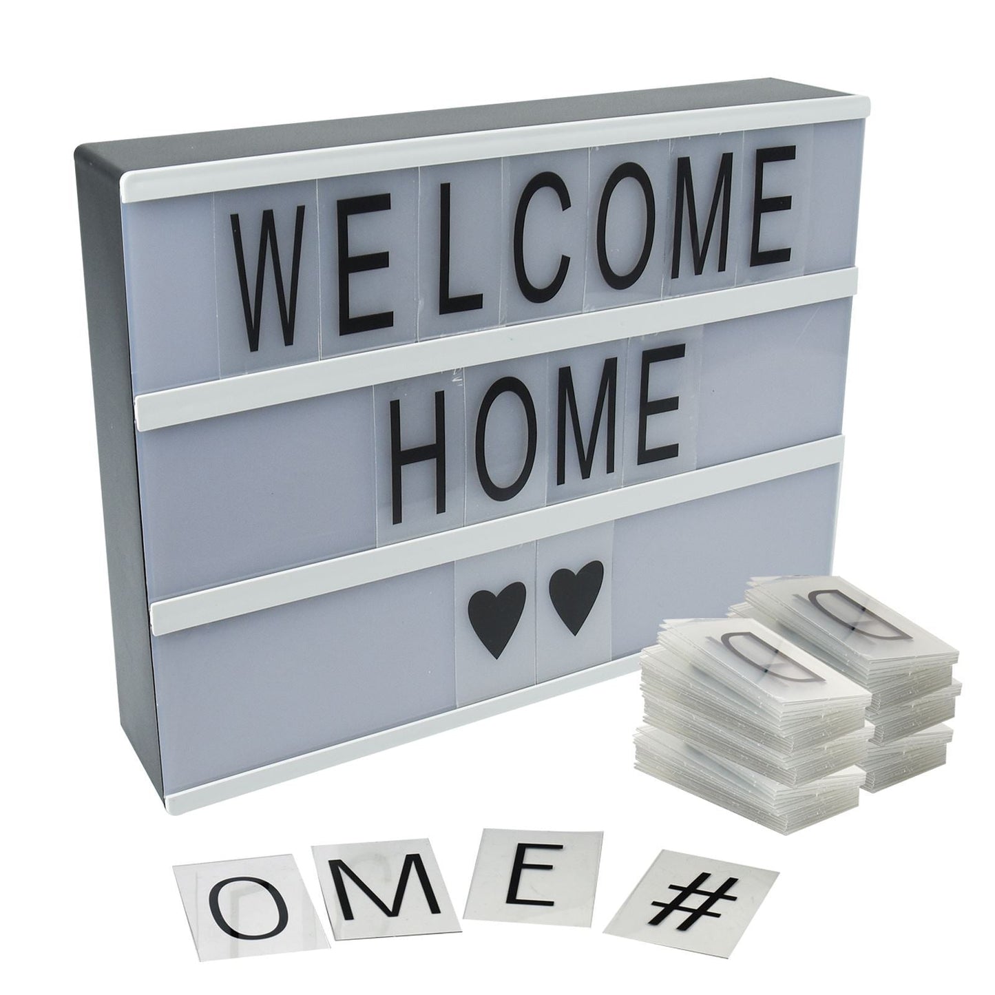 A4 Light up Letter Box Cinematic With 85 Letters, Numbers and Symbols with USB cable