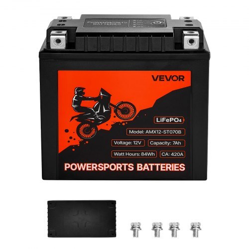 VEVOR Motorcycle Battery 12V 7Ah YT14AH-BS High Performance Powersports Battery