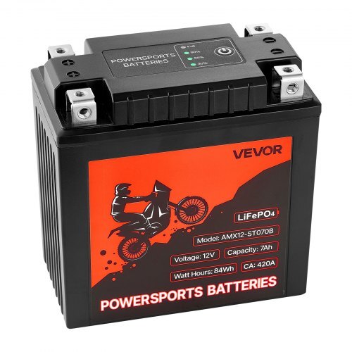 VEVOR Motorcycle Battery 12V 7Ah YT14AH-BS High Performance Powersports Battery