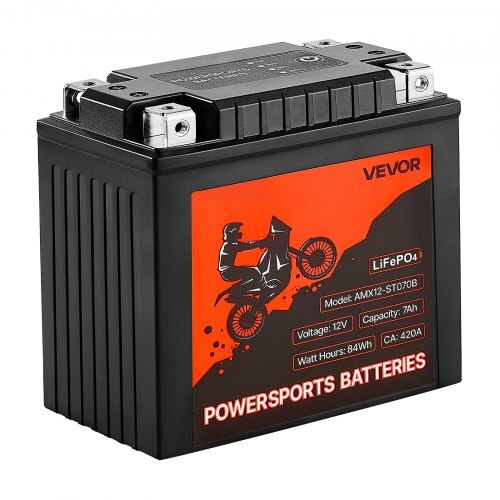 VEVOR Motorcycle Battery 12V 7Ah YT14AH-BS High Performance Powersports Battery