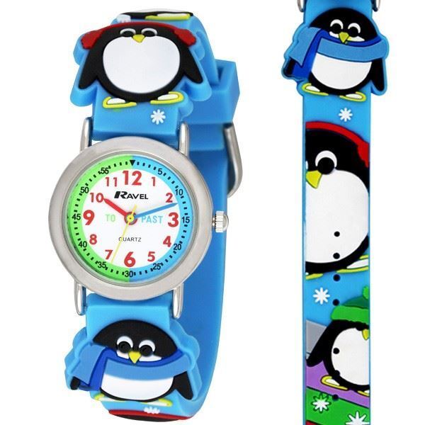 Ravel 3D Penguin Timeteacher Children Boy Girl Analogue Multicolour Strap Watch