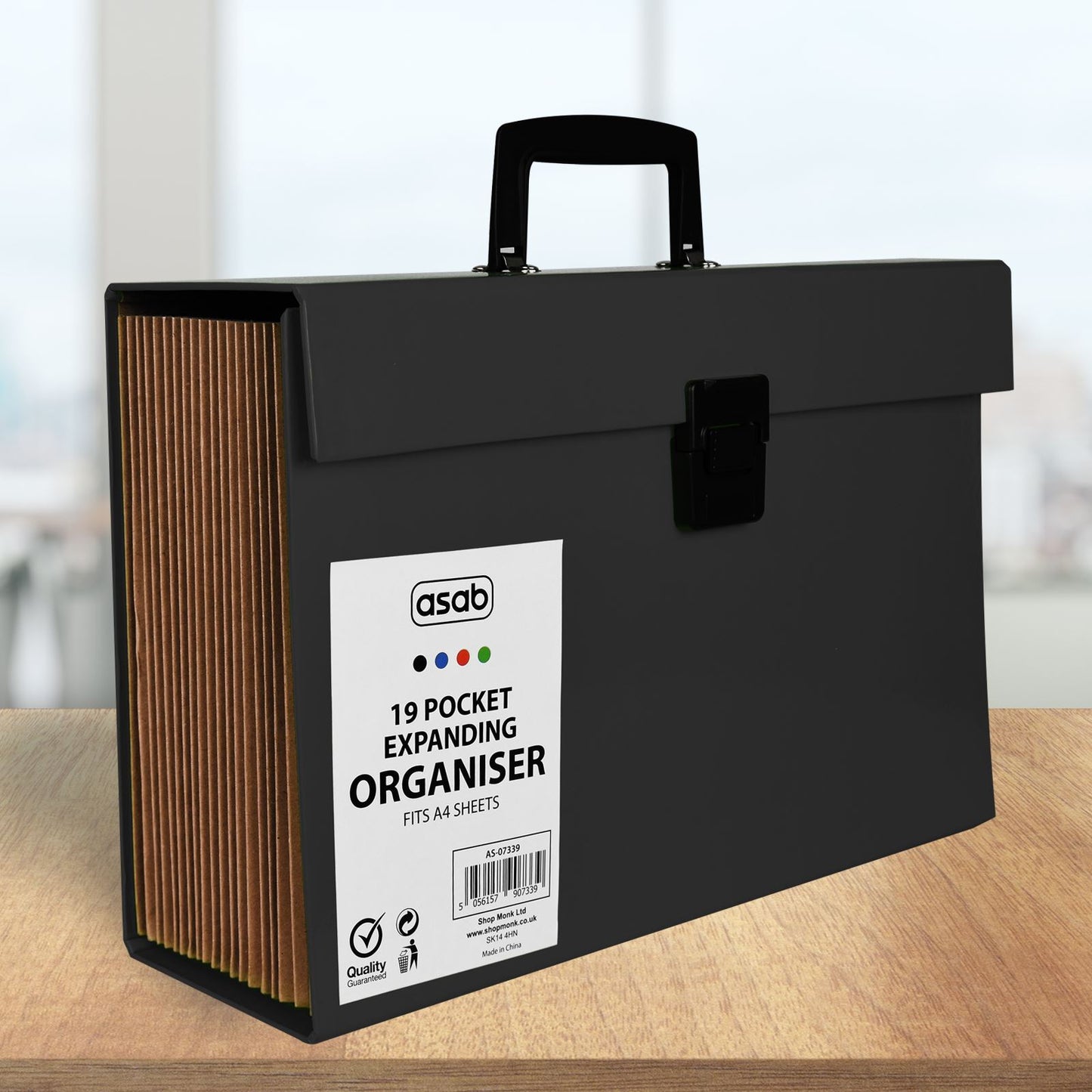 A4 Expanding Organiser File BLACK AS-07346