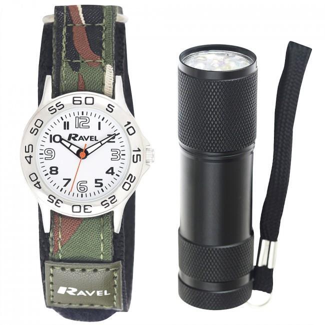 Ravel Velcro Watch with Camo Print Torch Set - 27mm.