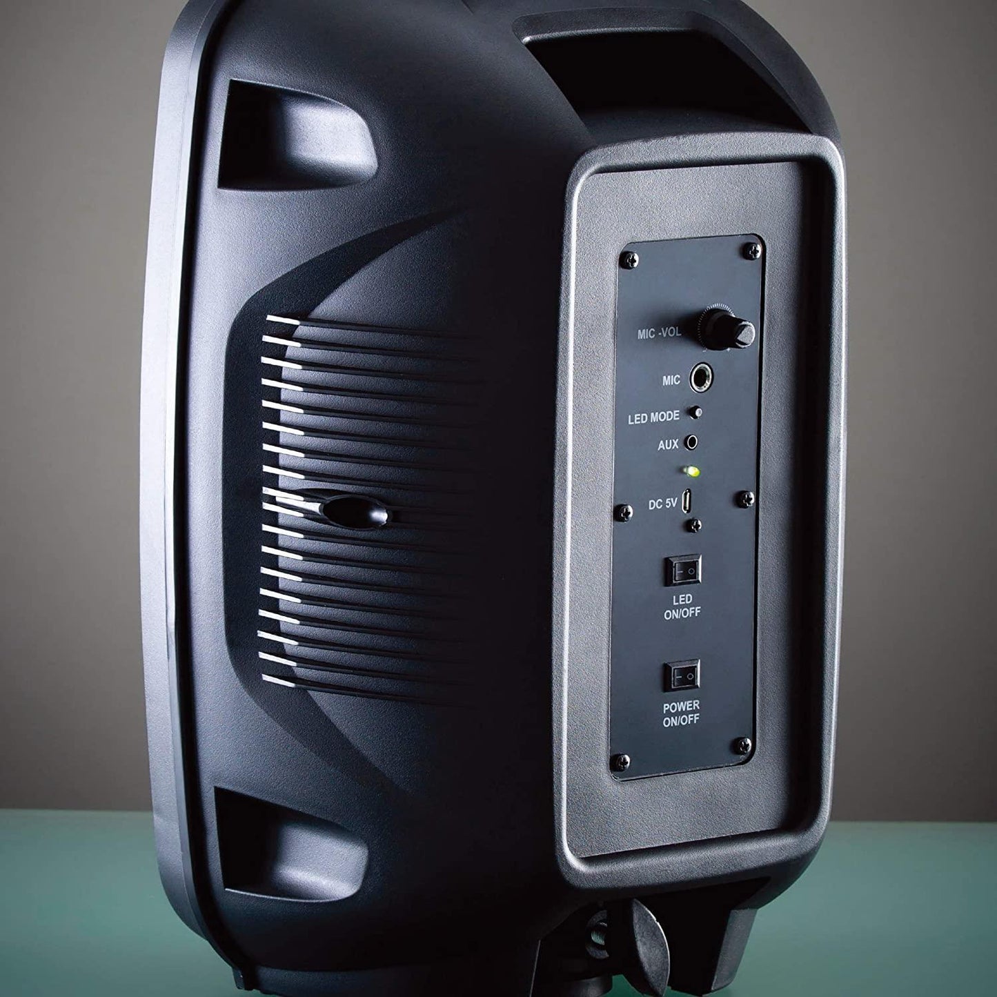 Daewoo LED Bluetooth Party Speaker 20W LED Changing Lights Sound Quality and 33 Feet Range, FM Radio Capabilities Black