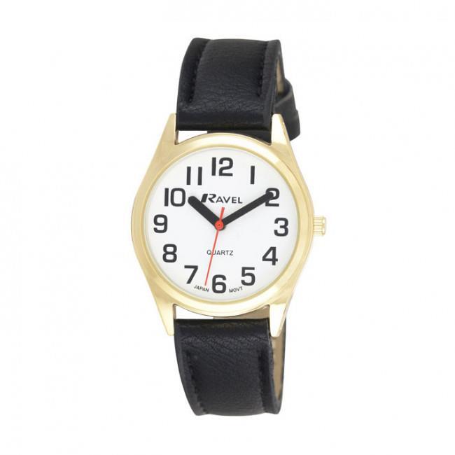 Ravel Ladies Classic Strap Watch Black / Gold