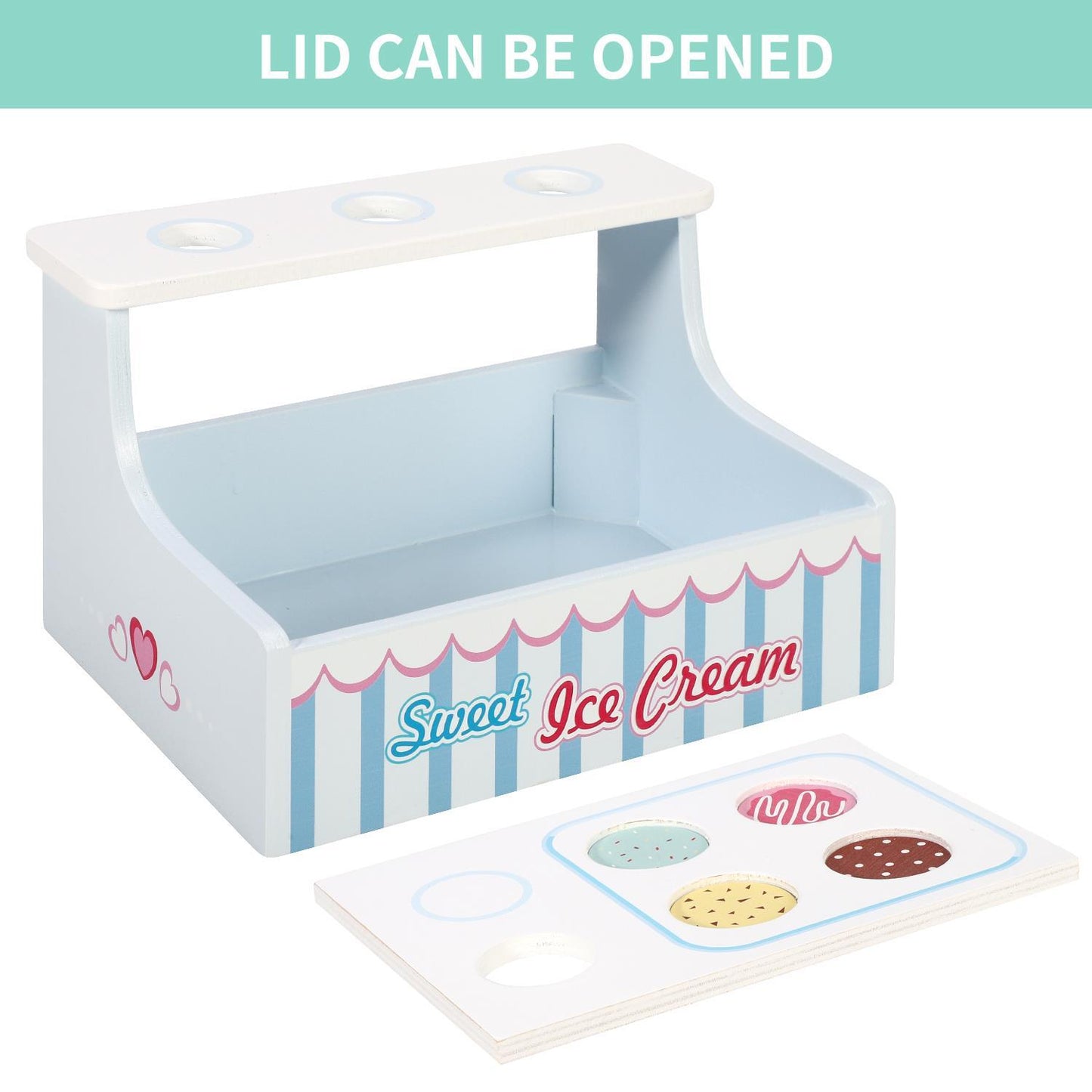Mini Ice Cream Shop Pretend Play Toy Set Interactive Role Play Game 3+