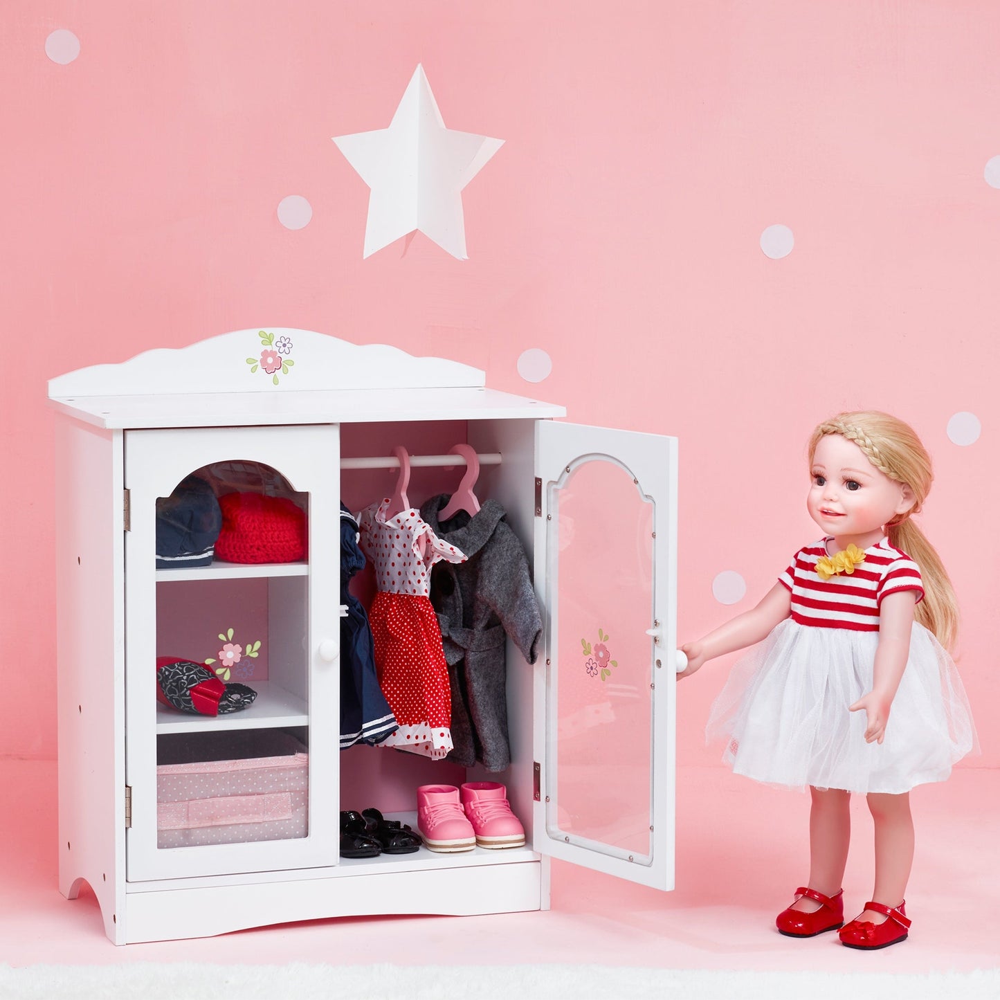 Olivia's Little World 18 Inch Doll Closet Doll Furniture With Hangers TD-0210A