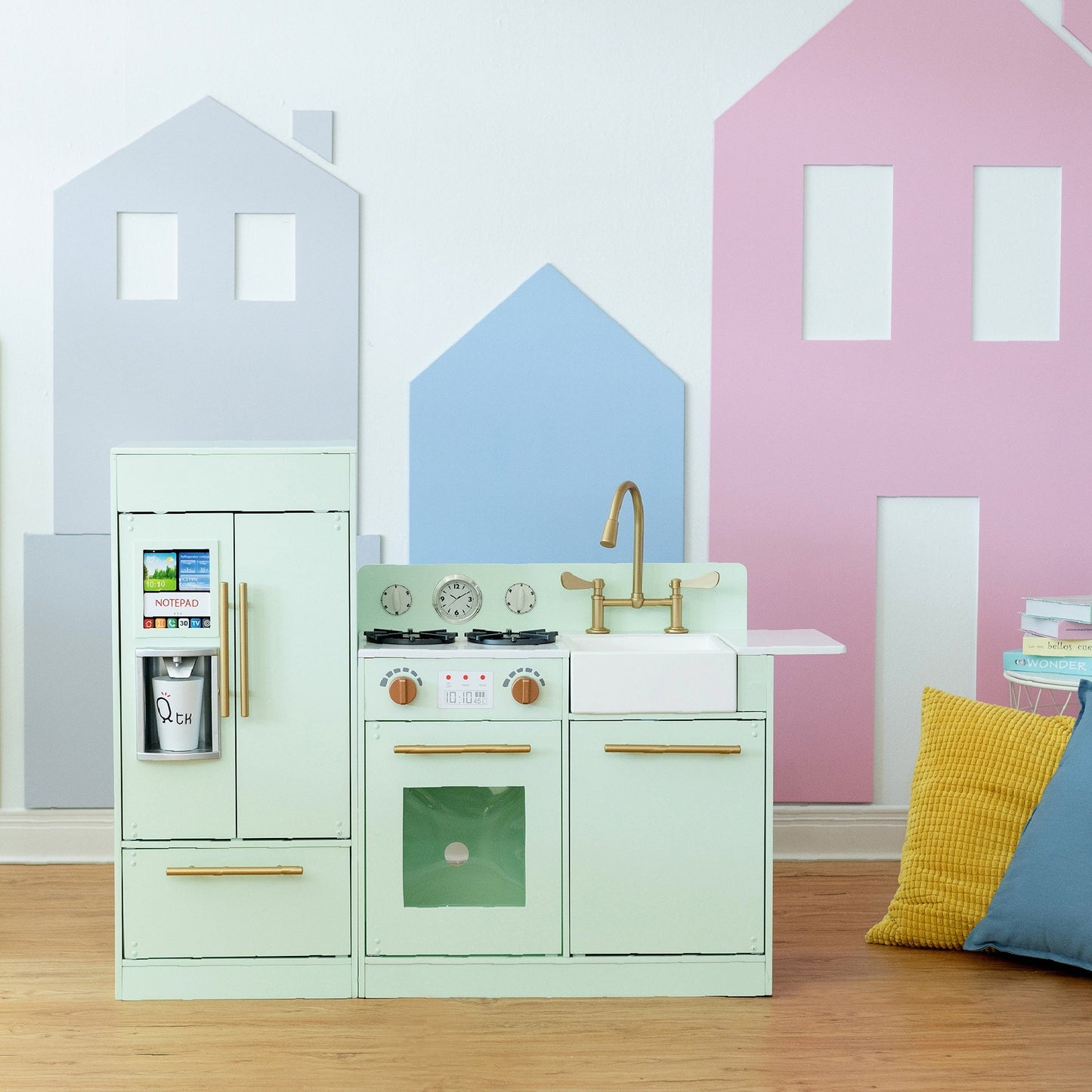 Childrens Little Chef Chelsea Wooden Play Kitchen Mint TD-12302M