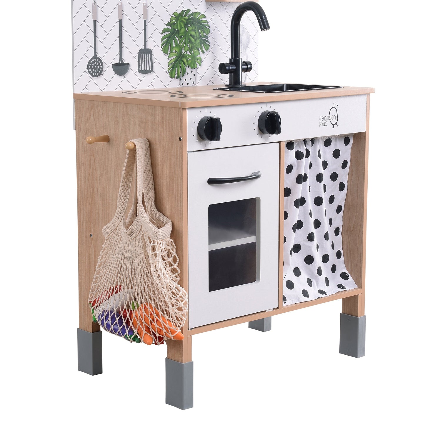 Porto Small Interactive Wooden Kitchen Playset & 4 Accessories