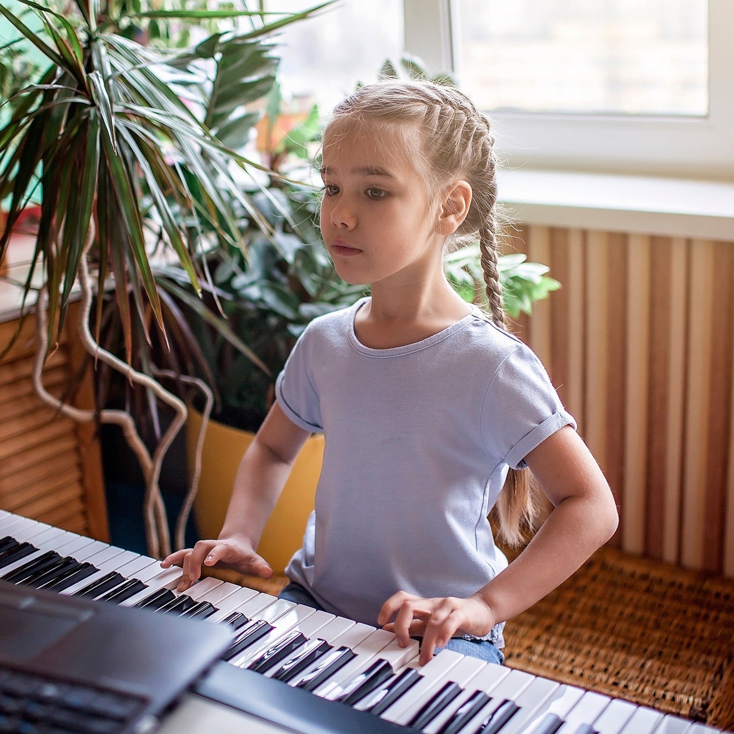 Glarry GDP-104 88 Keys Full Weighted Keyboards Digital Piano with Furniture Stand, Power Adapter, Triple Pedals, Headphone, for All Experience Levels Black