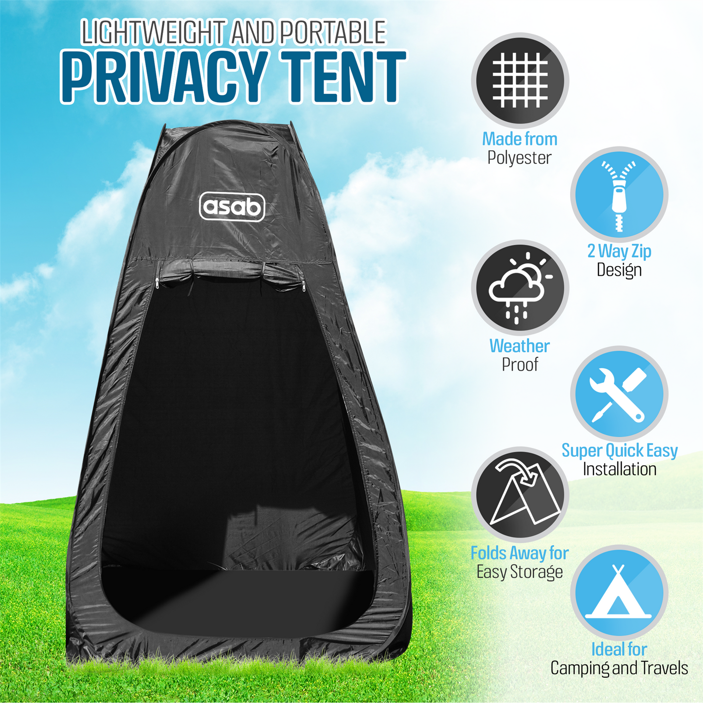 Pop Up Privacy Tent Black
