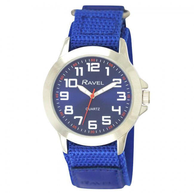 Ravel Men Sports Case Blue Arabic Dial Blue Velcro Strap Watch R1601.65.66
