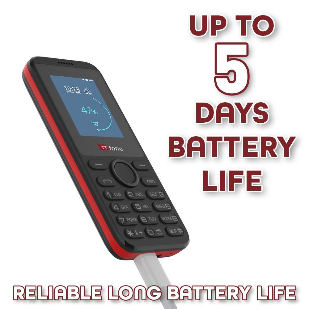 TT160 Dual Sim Basic Simple Mobile Phone - Camera Torch MP3 Bluetooth Mains Charger & Vodafone Sim Card