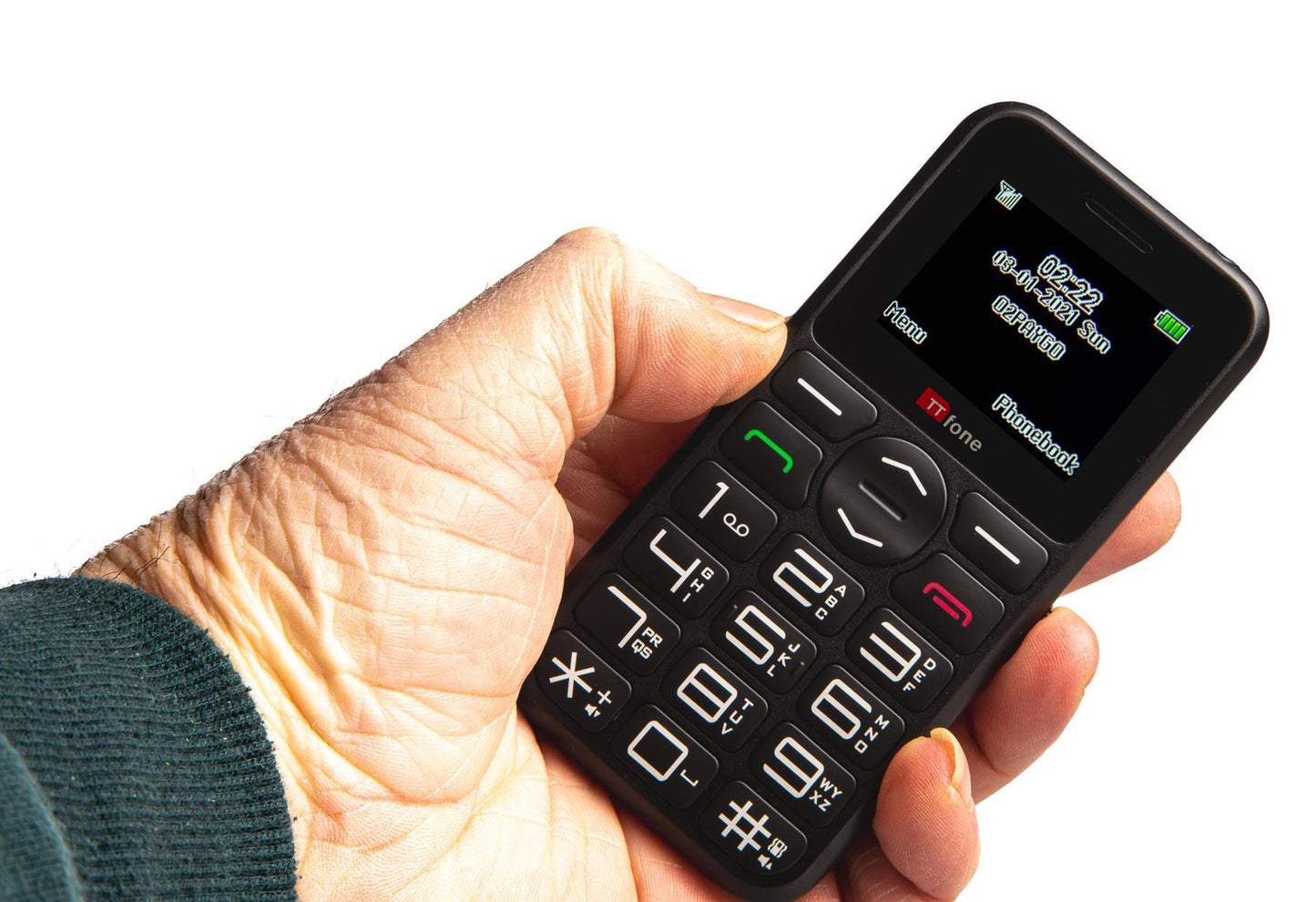 TTfone Big Button Basic Senior Emergency Mobile Phone - Mains Charger & Vodafone Sim Card