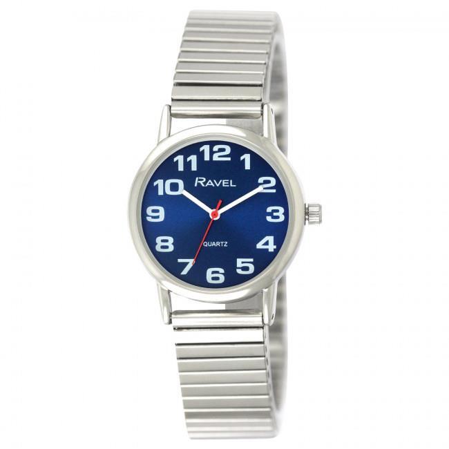 Ravel Women's Blue Dial Silver Expander Bracelet Watch R0208.46.2