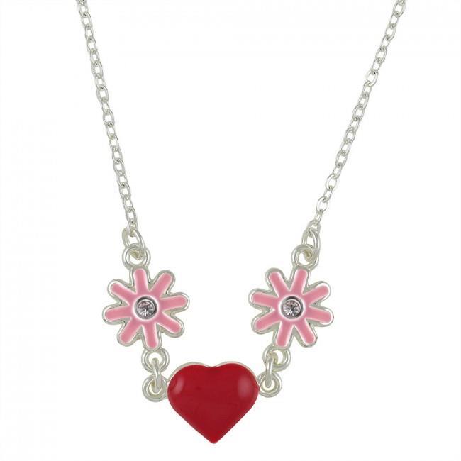 Ravel Little Gems Hearts and Flowers Watch, Necklace & Bracelet Set R2214N
