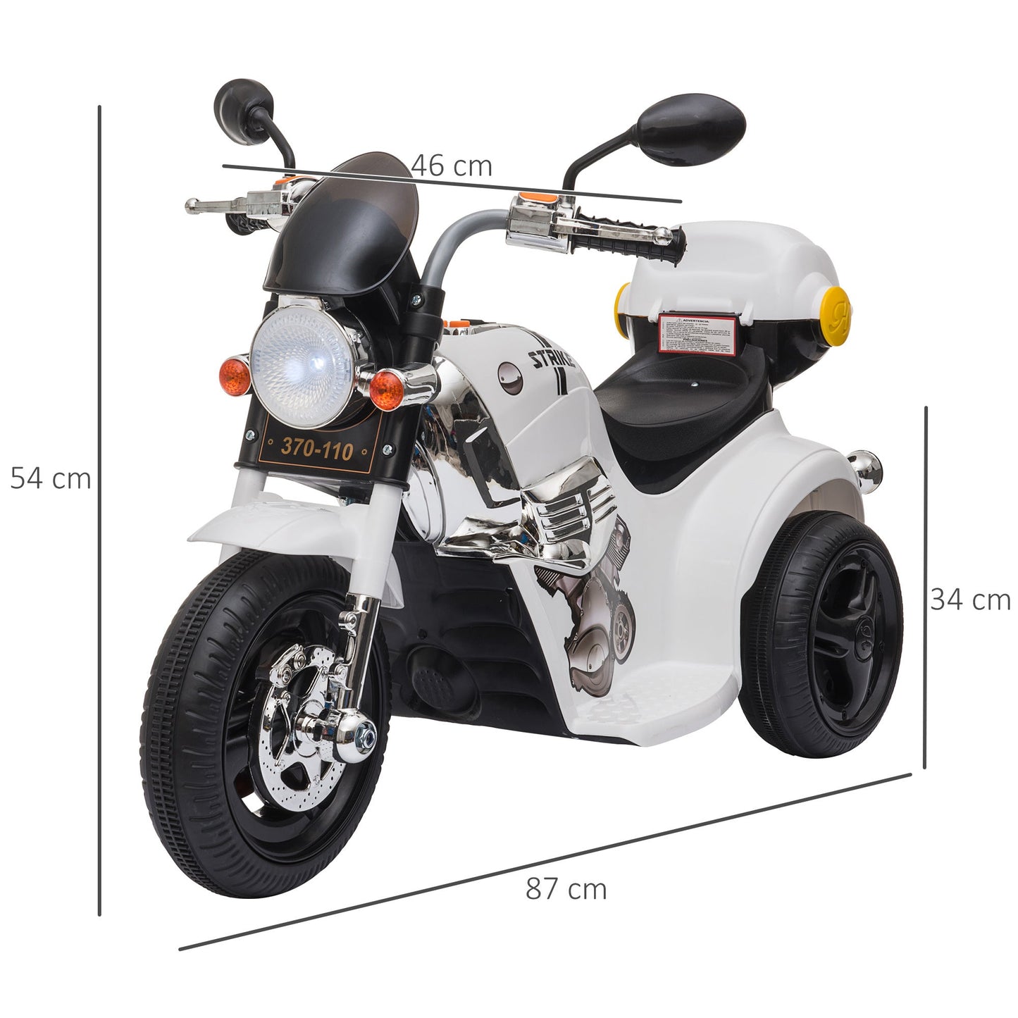 3km/h Electric Motorbike Ride On Lights Music Horn Storage 18-36 month