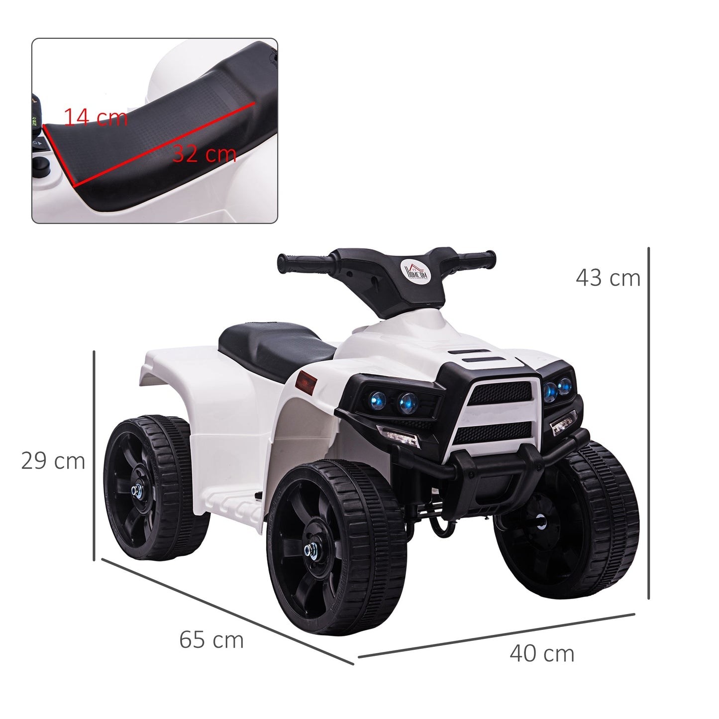 6 V Kids Ride on Cars Electric ATV for 18-36 months Toddlers +Black