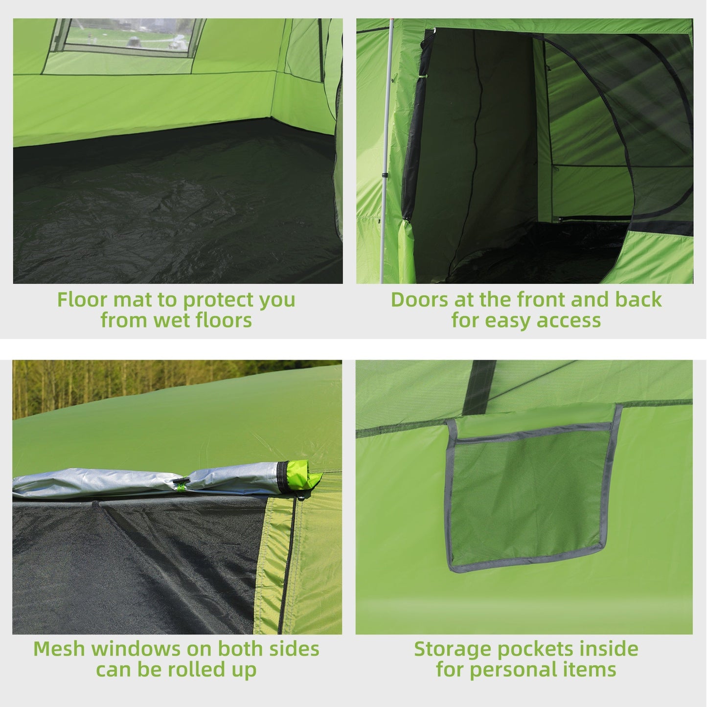 Two Room Dome Tent Camping Shelter w/ Porch and Portable Carry Bag Outsunny