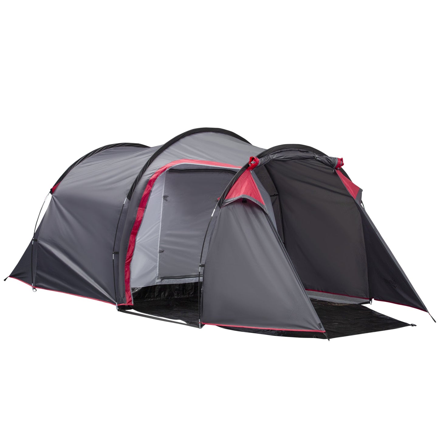 3 Man Camping Tent w/ 2 Rooms Porch Vents Rainfly Weather-Resistant Outsunny