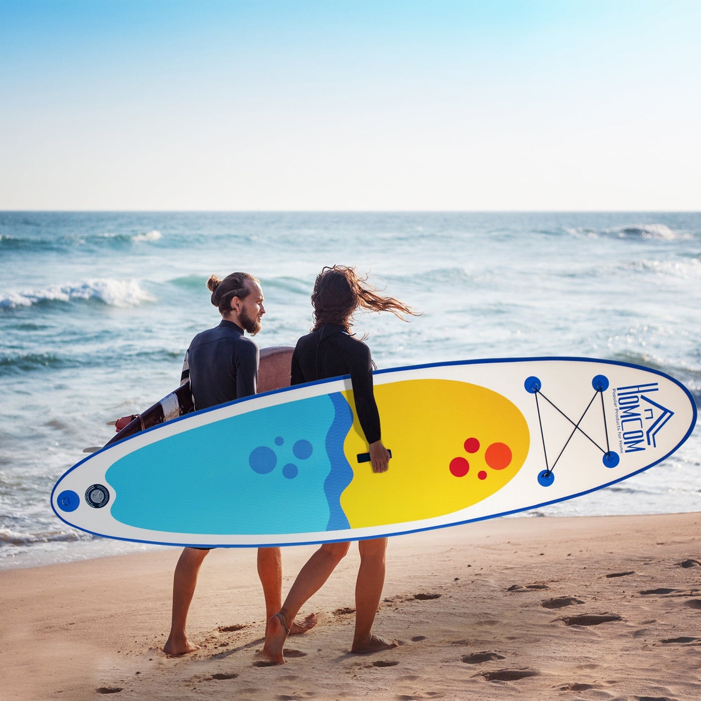10ft Inflatable Surfing Boards W/ Paddle, Fix Bag, Air Pump, Backpack HOMCOM