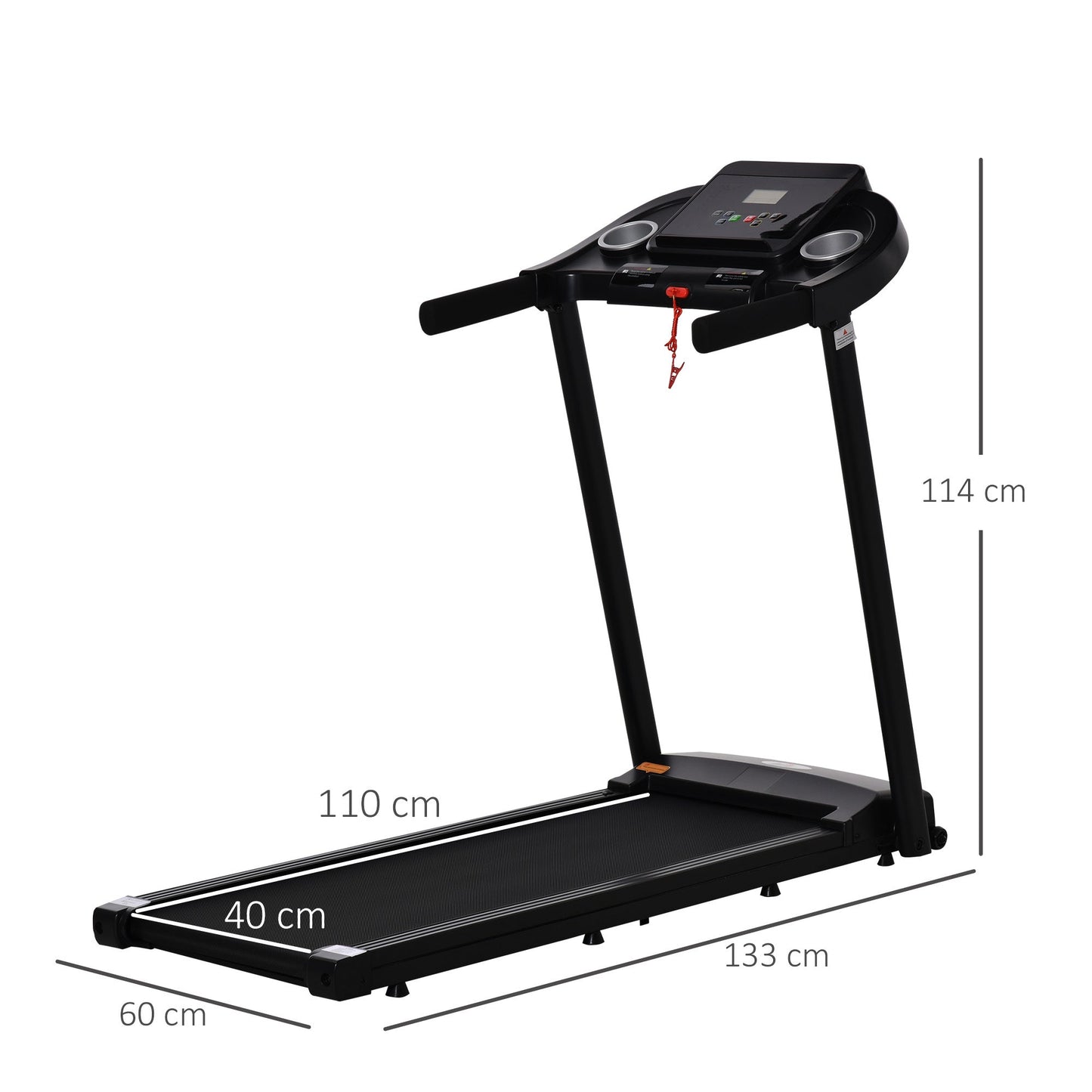 Treadmill 1.5HP Electric Motorised Running Machine w/ LED Display HOMCOM