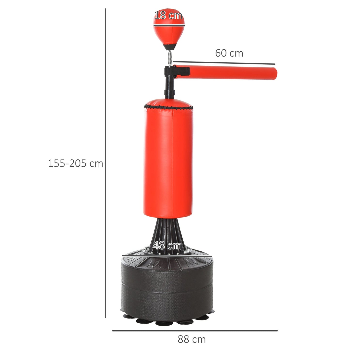 Boxing Punch Bag Stand Rotating Flexible Arm Speed Ball Waterable Base HOMCOM